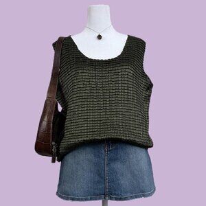 green textured popcorn y2k going out top